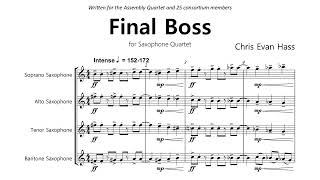 Final Boss for Saxophone Quartet (Perusal Score) - Assembly Quartet Resimi