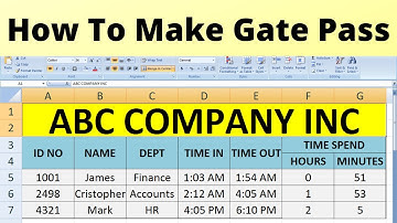 How To Make A Gate Pass in Excel