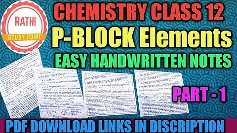P-block Elements Class 12 |  Best Hand Written pdf notes part-1| By Mahesh Rathi Sir