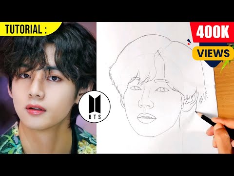 BTS Drawing || Kim Taehyung  Drawing Tutorial || BTS V drawing || BTS Drawing Tutorial