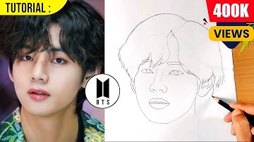 BTS Drawing || Kim Taehyung  Drawing Tutorial || BTS V drawing || BTS Drawing Tutorial || BTS Sketch
