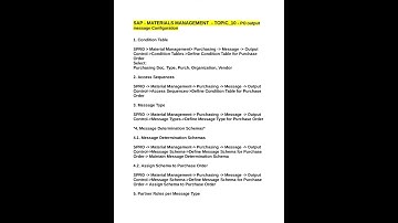 SAP MM Topic 10 Purchase Order Output type  Configuration