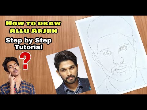How to draw Allu Arjun Step by Step | Easy Outline Tutorial for beginners