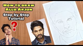 How to draw Allu Arjun Step by Step | Easy Outline Tutorial for beginners screenshot 2