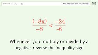 148x Greater Than 10  Solve Linear Inequalities With One Unknown