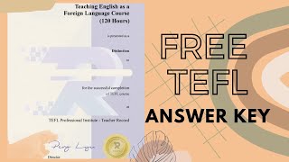 120HOUR TEFL CERTIFICATE | ANSWER KEY