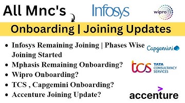 Infosys, Wipro, Capgemini , TCS, All Mnc Onboarding Joining Queries | Next Dates On Which Basis?
