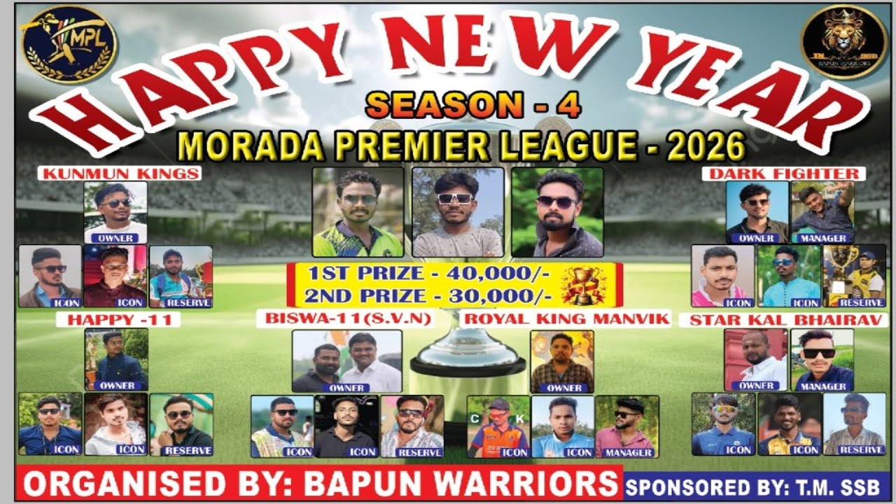 🔴LIVE DAY 1 II MORADA PREMIER LEAGUE 2026 II MPL SEASON 4 II MORADA II CRICKET II Aditya Sports