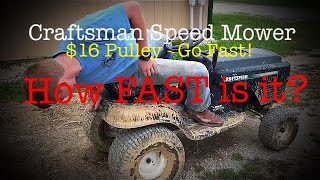 $16 Pulley Swapped Speed Lawn Mower - Go Fast!