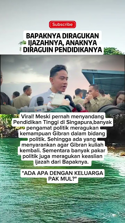 The father's diploma is questionable, the son's performance is questionable. Basically, #jokowidi...