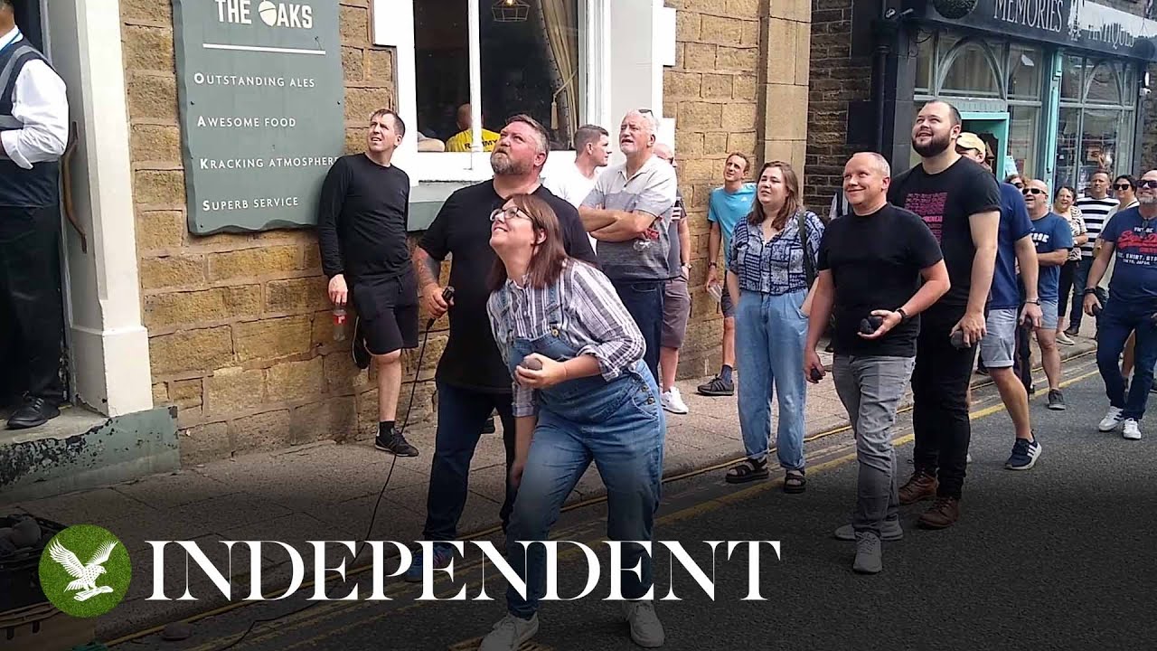 Legendary World Black Pudding Throwing Championships takes place in Greater Manchester