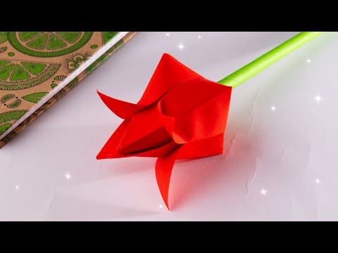 Подарок маме. Как сделать бумажный тюльпан [Хорошее объяснение].