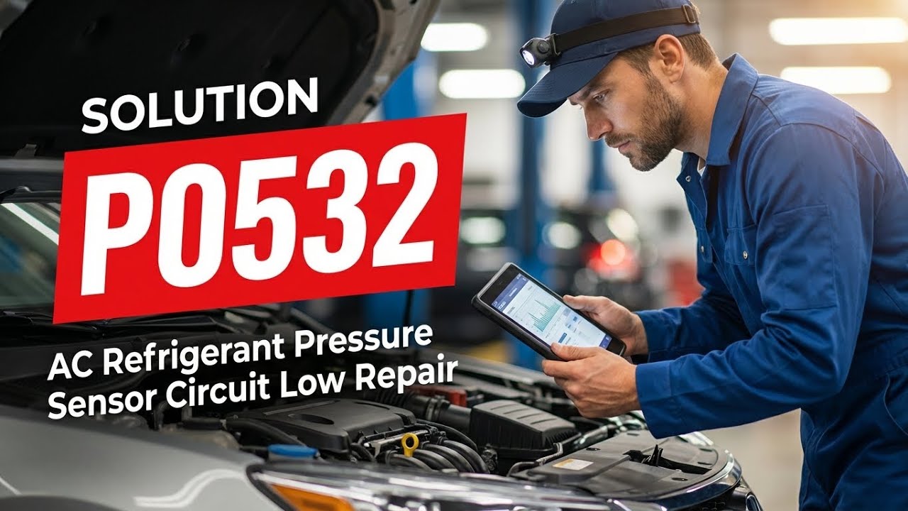 Как исправить ошибку P0532 OBD II — ремонт цепи датчика давления хладагента кондиционера при низк...