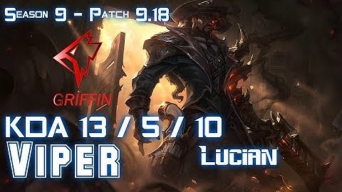 GRF Viper LUCIAN vs SKT T1 Teddy YASUO ADC - Patch 9.18 KR Ranked