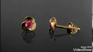 # Рубины Золото Серьги Rubies Gold Earrings