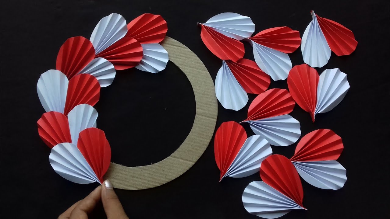 2 Easy And Quick Wall Decor Ideas Beautiful Paper Flower Wall Hanging