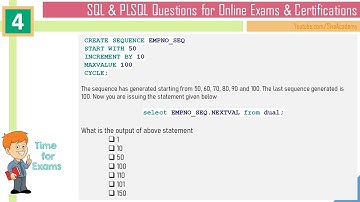 Oracle online certification exam questions and answers | Question 4 | Sequence related Question