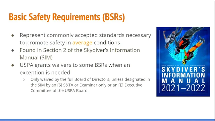 USPA B license Study Guide | Basic Safety Requirements