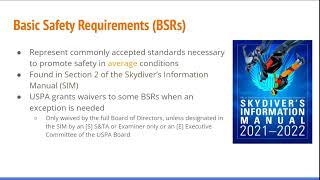 USPA B license Study Guide | Basic Safety Requirements