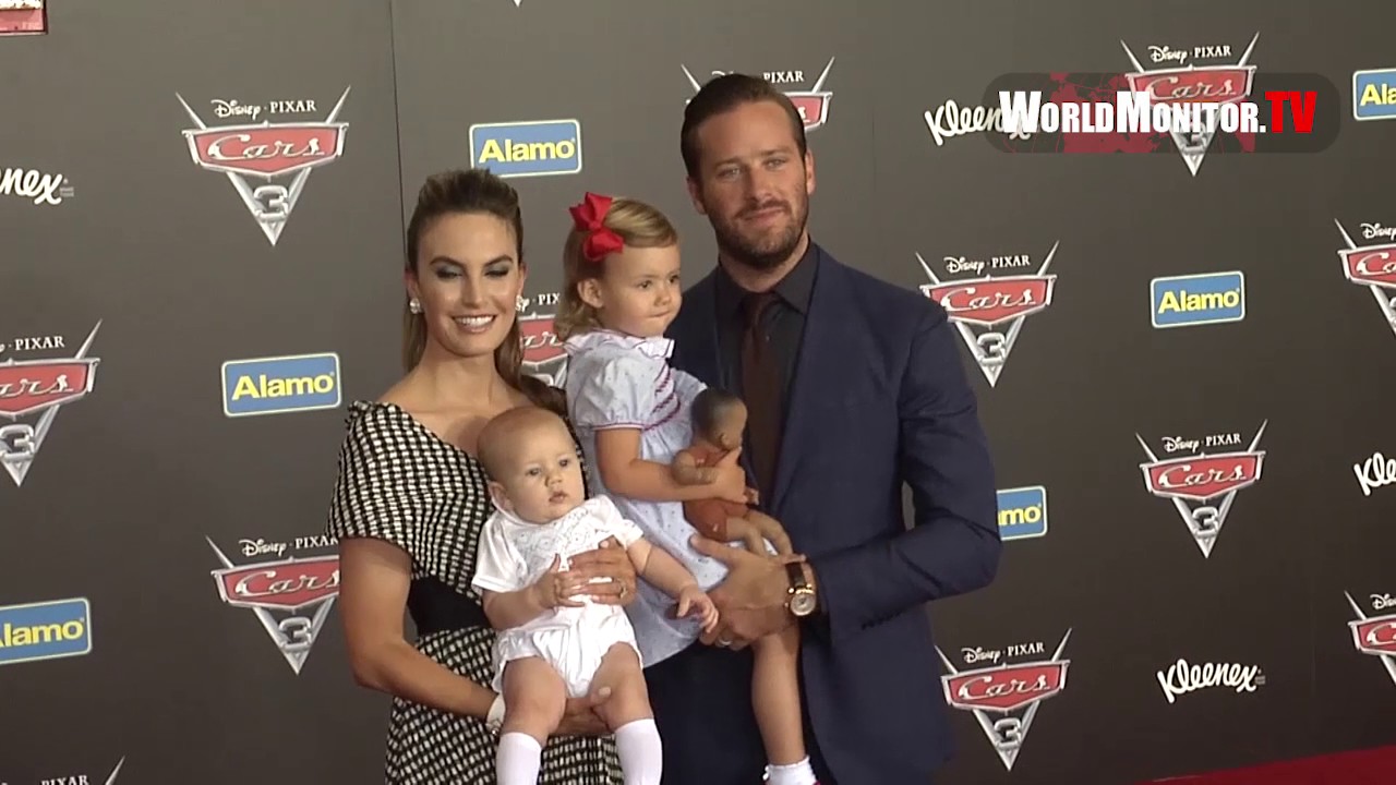 Armie Hammer Elizabeth Chambers And Kids At Cars 3 Anaheim Premiere Youtube