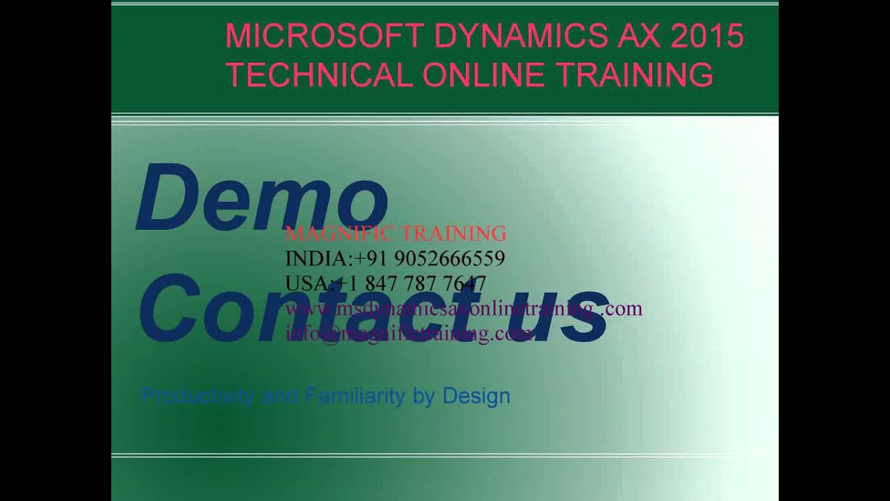 Microsoft Dynamics Ax Technical 2015 online training in USA