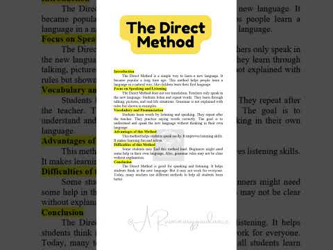 The Direct Method|Instant