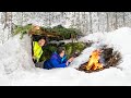 We built a 24 winter survival shelter