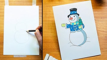 วาดรูปตุ๊กตาหิมะ⛄️/Merry Christmas