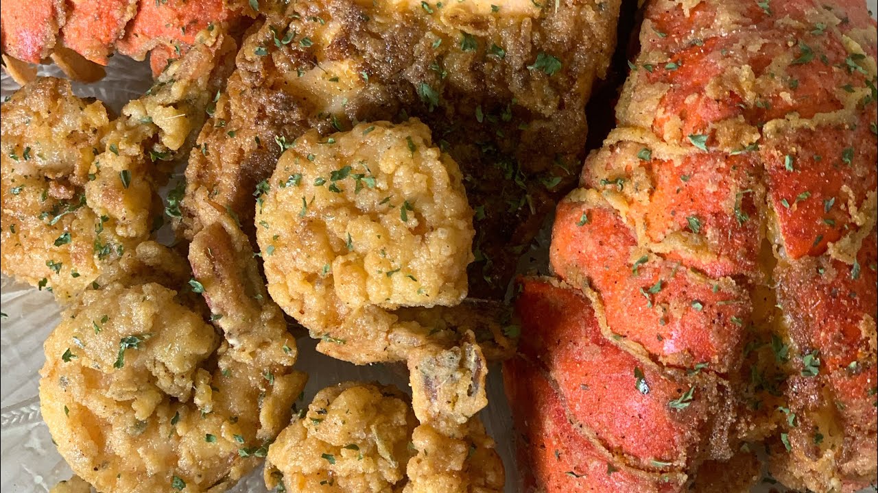 Cooking wit Tip Fried Lobster Salmon & Shrimp - YouTube