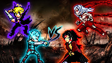 Deku OP (all form) & Meliodas TP OP VS Yoriichi V2 & Muzan OP in Jump Force Mugen