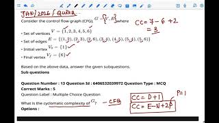 Cyclomatic Complexity-ST-Quiz2( JAN 2026) #softwaretesting #cyclomaticcomplexity #cc