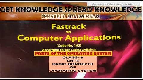 FASTRACK TO COMPUTER APPLICATIONS PART-3 CLASS-9 CH-4 BASIC CONCEPT OF OPERATING SYSTEM