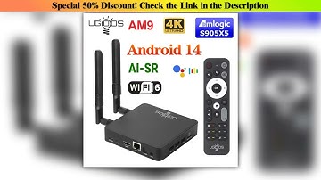 Best Seller UGOOS AM9 Amlogic S905X5 TV BOX Android 14 LPDDR4 4G64G Supoprt AI-SR, 4K HDR , WiFi6 B
