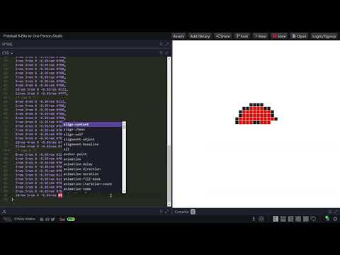 ASMR Programming - 8-BIT POKEBALL in HTML & CSS - No Talking