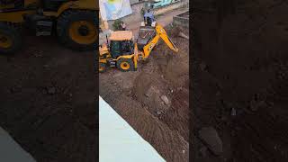 Yellow JCB 3DX in Action for house construction 🚜 || #jcb #tractor #riya_kalingi #automobile
