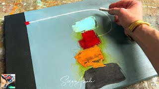 Create a Beautiful, Abstract Painting in Just 3 Steps - Easy Acrylic Tutorial! (Minimalism ART)