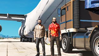 Michael & Trevors Dangerous Mission for the Mafia Boss Ammunition Trailer Delivery GTA5