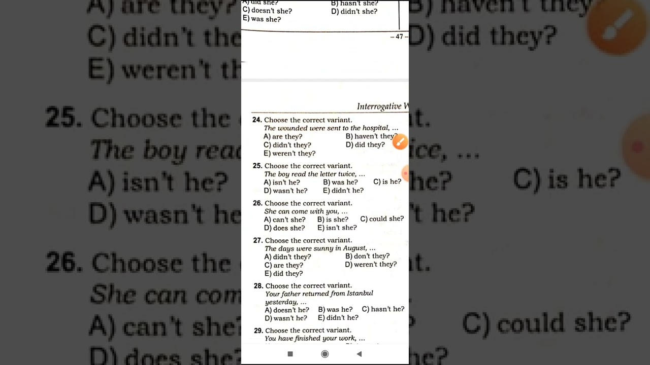 Toplu - Disjunctive questions 1- 44 izahı