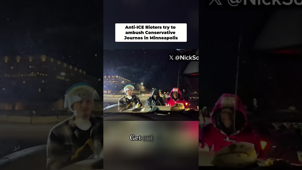 Anti-ICE Protestors Surround Conservative Journalists Car 