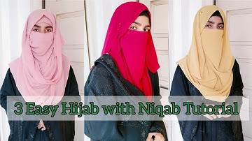 3 Instant/Ready & Full Coverage Hijab Tutoriall easy jorjet hijab styles | Chiffon Hijab With Niqab