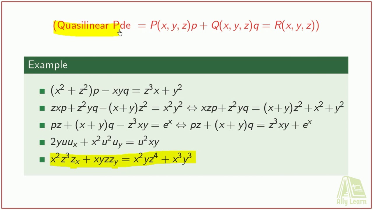 partial differential equations examples