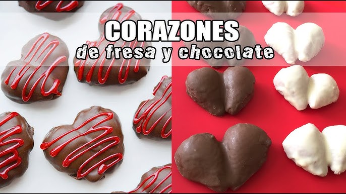 Corazones de fresa y chocolate para regalar bombones saludables en San  Valentín