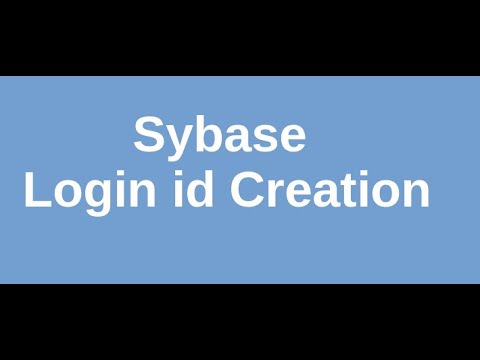 Sybase login id creation
