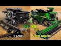 Fendt IDEAL 10T VS John Deere X9.1100 - Monster Combines comparison (Largest JD vs Largest Fendt)