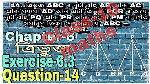 Class 10 maths, chapter 6, Exercise 6.3, question 14, in assamese, NCERT
