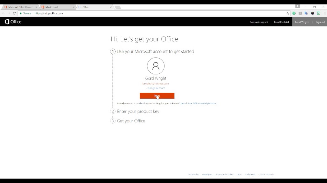 Office Key install YouTube