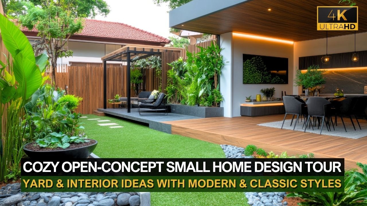 Open-Concept Small Home Tour: Cozy Yard & Interior Ideas Blending Modern and Classic Styles