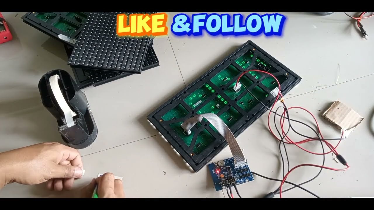 Unboxing Lampu Running Text Controller dan merangkainya , P10 SMD Outdoor Tulisan Berjalan