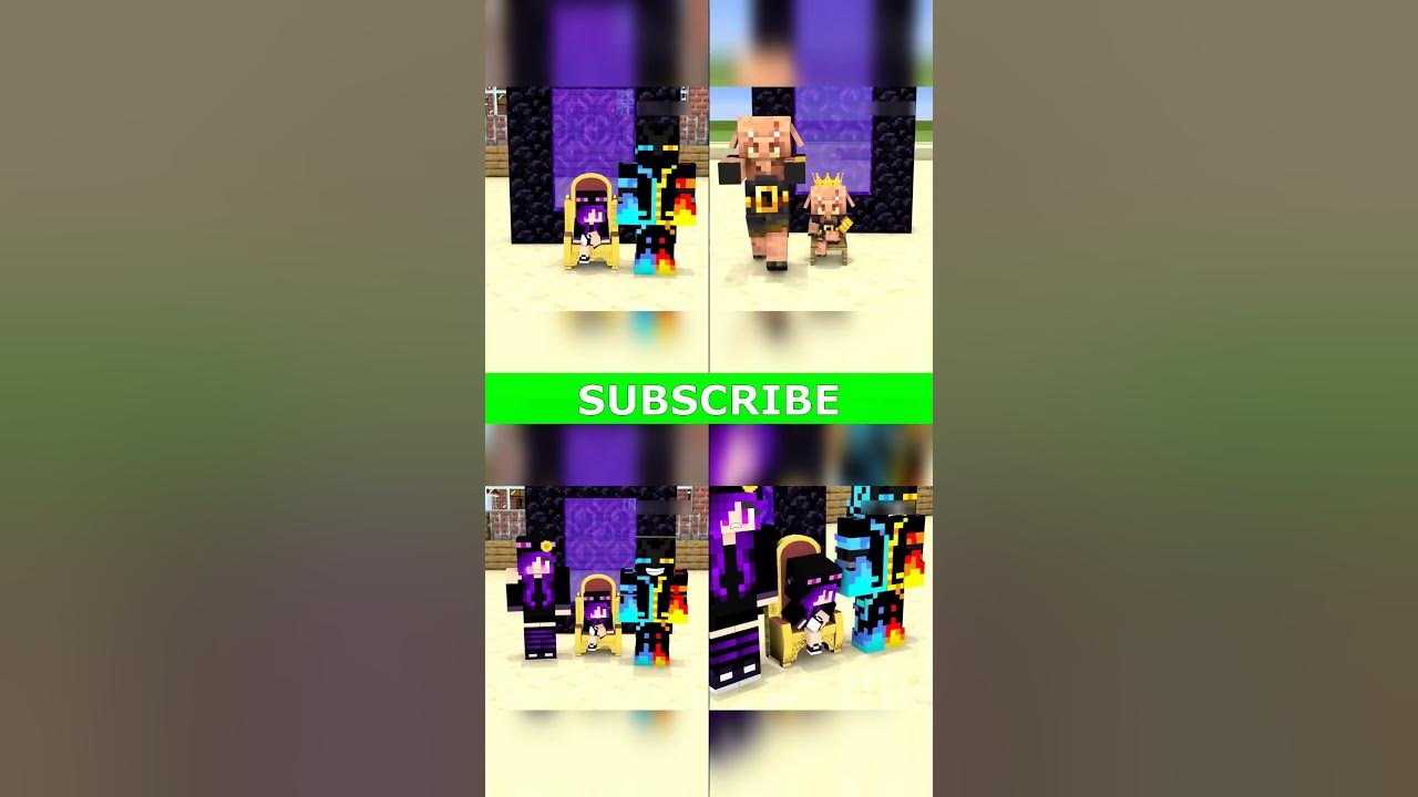 Baby EnderGirl And Baby Piglin Compete And The End MEME Animation #shorts