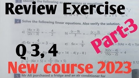 Review Exercise unit 7 Linear equation Class 6th Math kpktbb and ptb 2023| unit 7 Review Exercise
